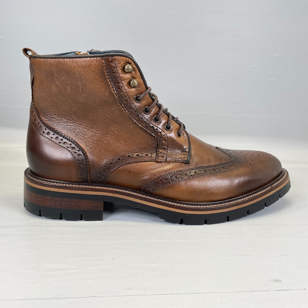 Johnston & Murphy XC Flex Cody Wingtip Ankle Boots Mens Size 8.5 M Brown Leather